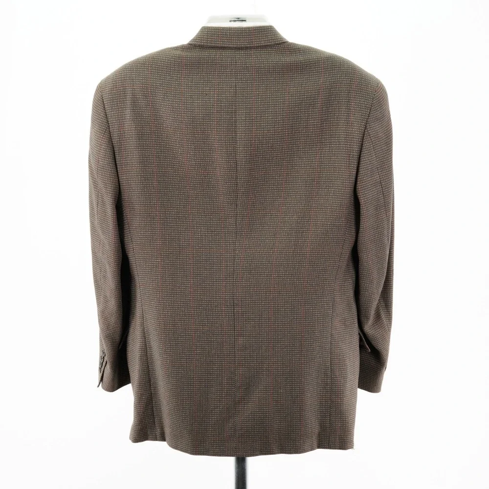 Vintage Christian Dior Monsieur Men Green Tan Check Wool Blazer 40R Sport Coat